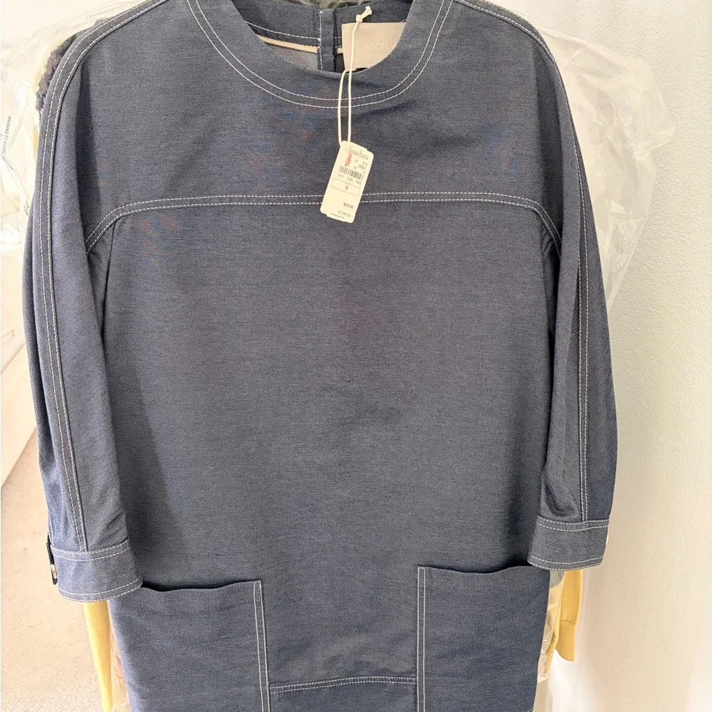 NWT Jason Wu 100% Silk Quarter Sleeve Denim Dress Size 0